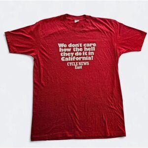 Vintage '70s Cycle News Motocross Racing Burnout Distressed Graphic Tee Shirt M